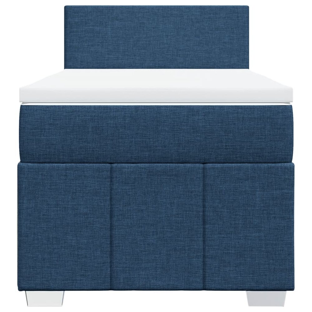Boxspring met matras stof blauw 80x200 cm