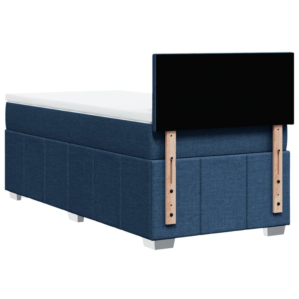 Boxspring met matras stof blauw 80x200 cm