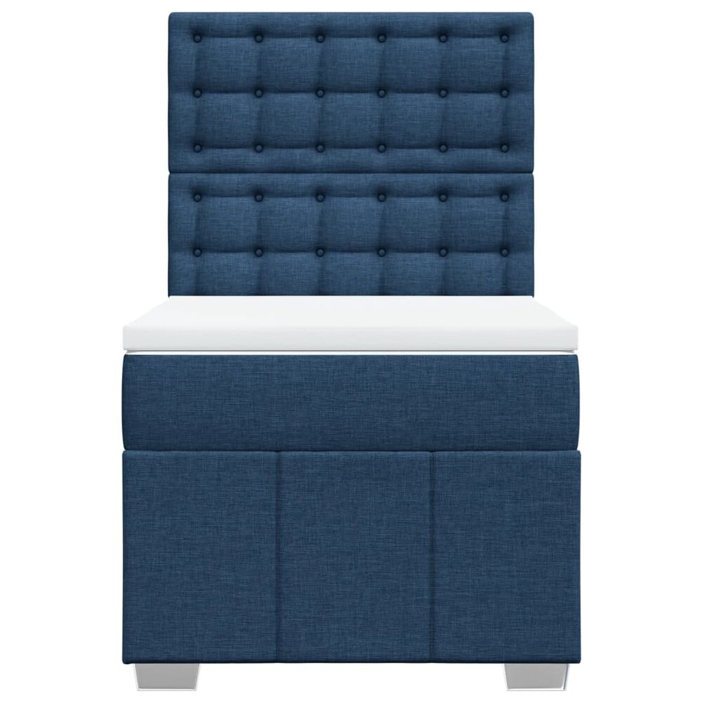 Boxspring met matras stof blauw 80x200 cm