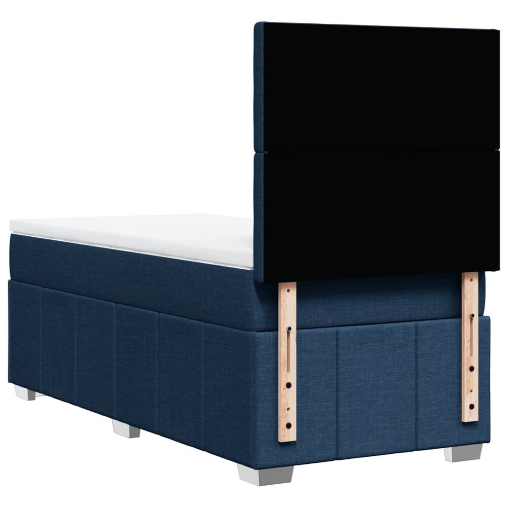 Boxspring met matras stof blauw 80x200 cm