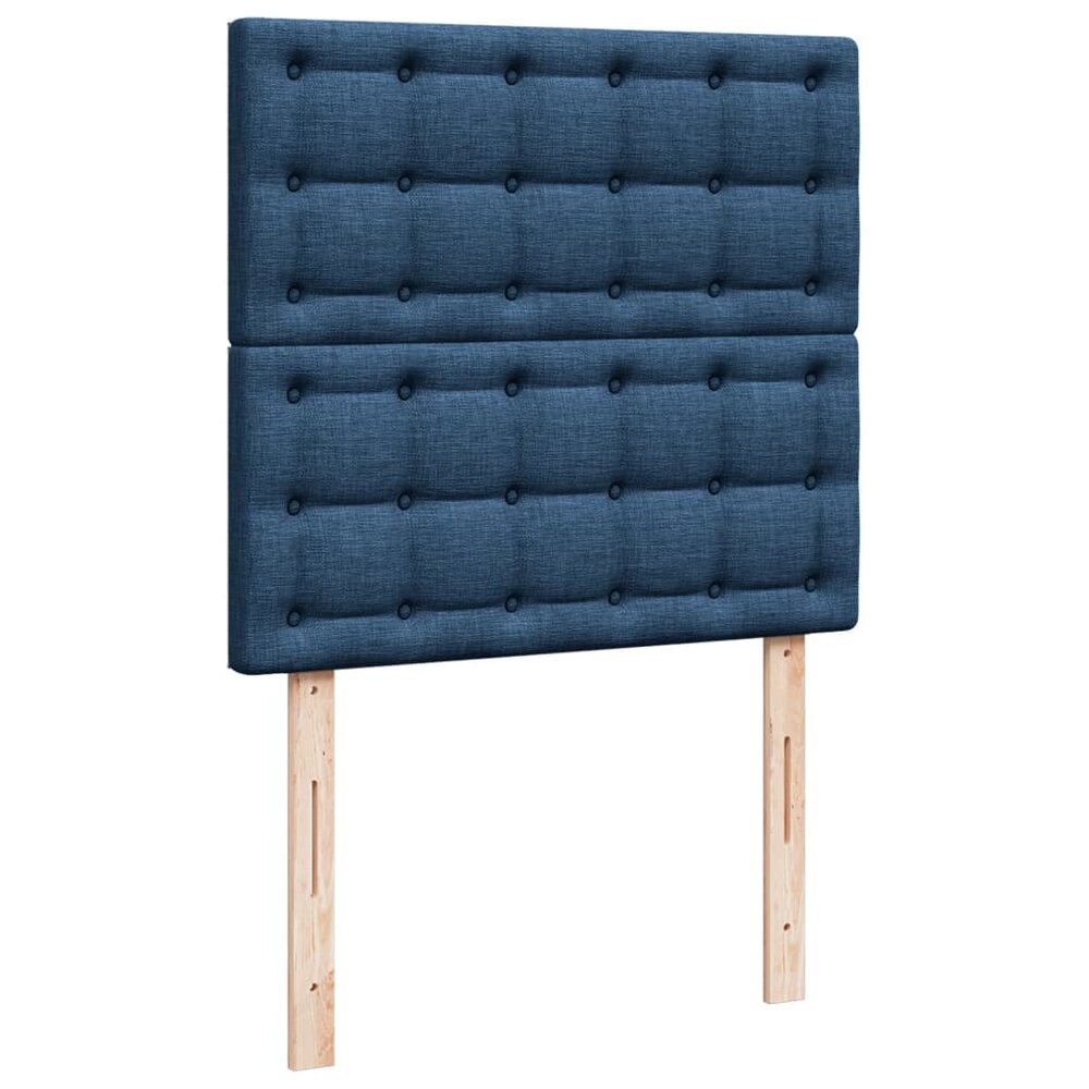 Boxspring met matras stof blauw 80x200 cm