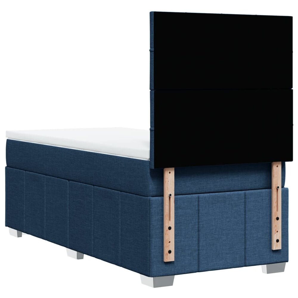 Boxspring met matras stof blauw 80x200 cm