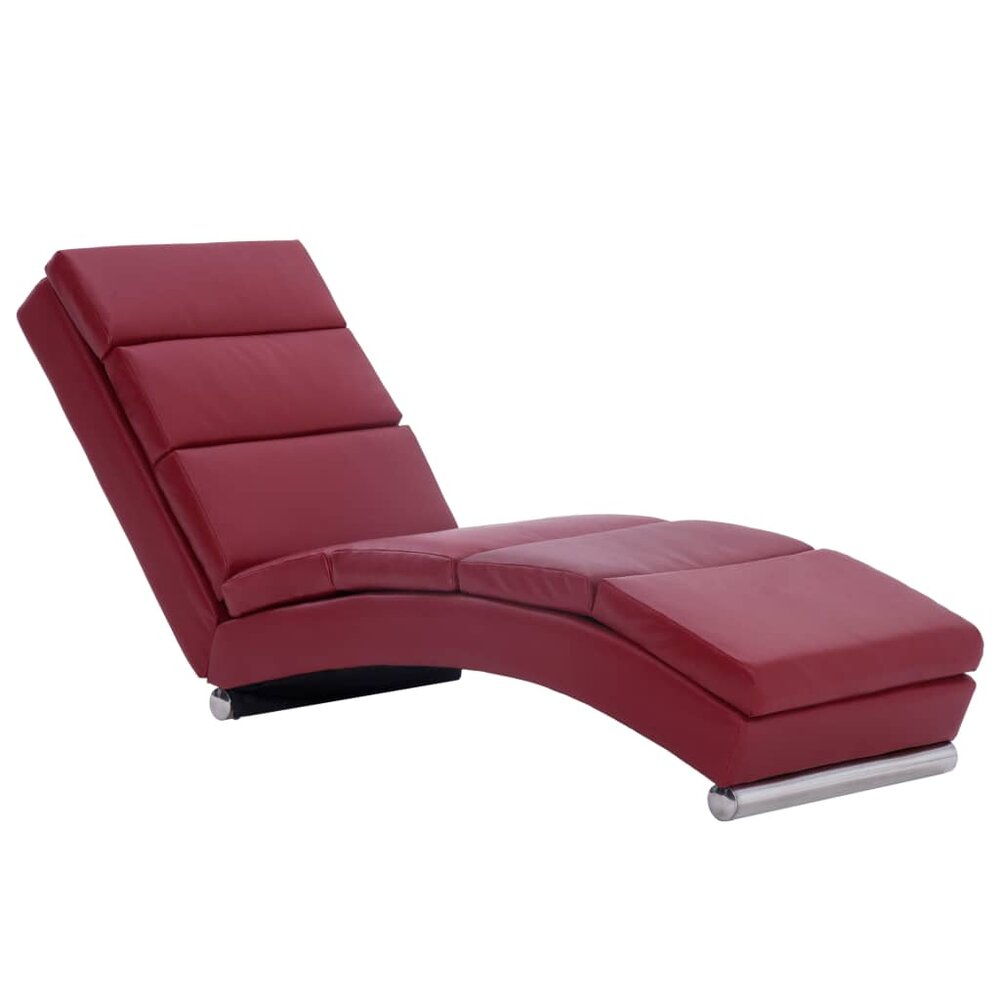 Chaise longue kunstleer wijnrood
