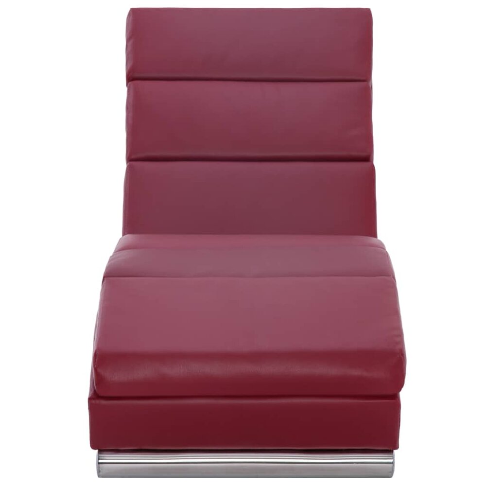 Chaise longue kunstleer wijnrood