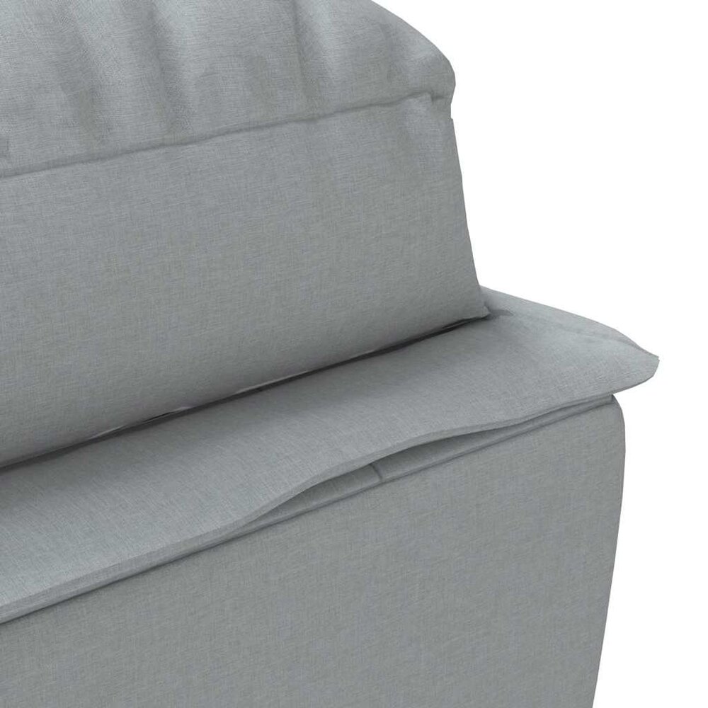 Massage chaise longue met kussens stof lichtgrijs