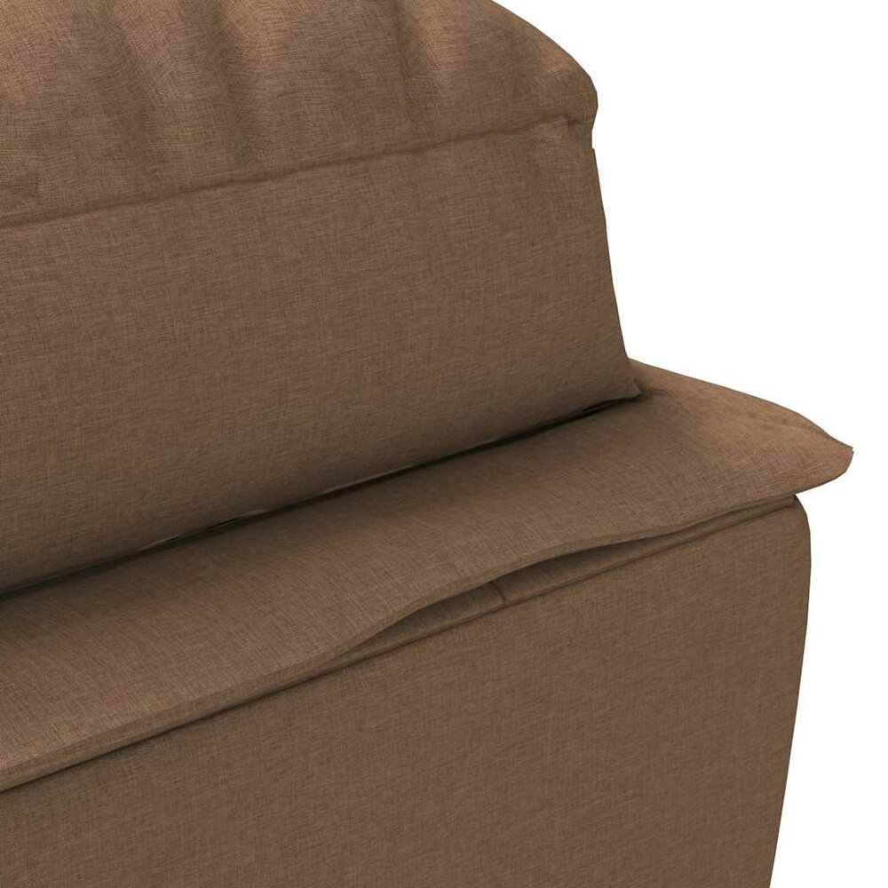 Massage chaise longue met kussens stof bruin