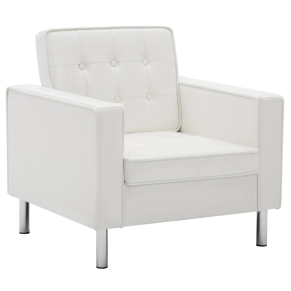 Fauteuil kunstleer wit