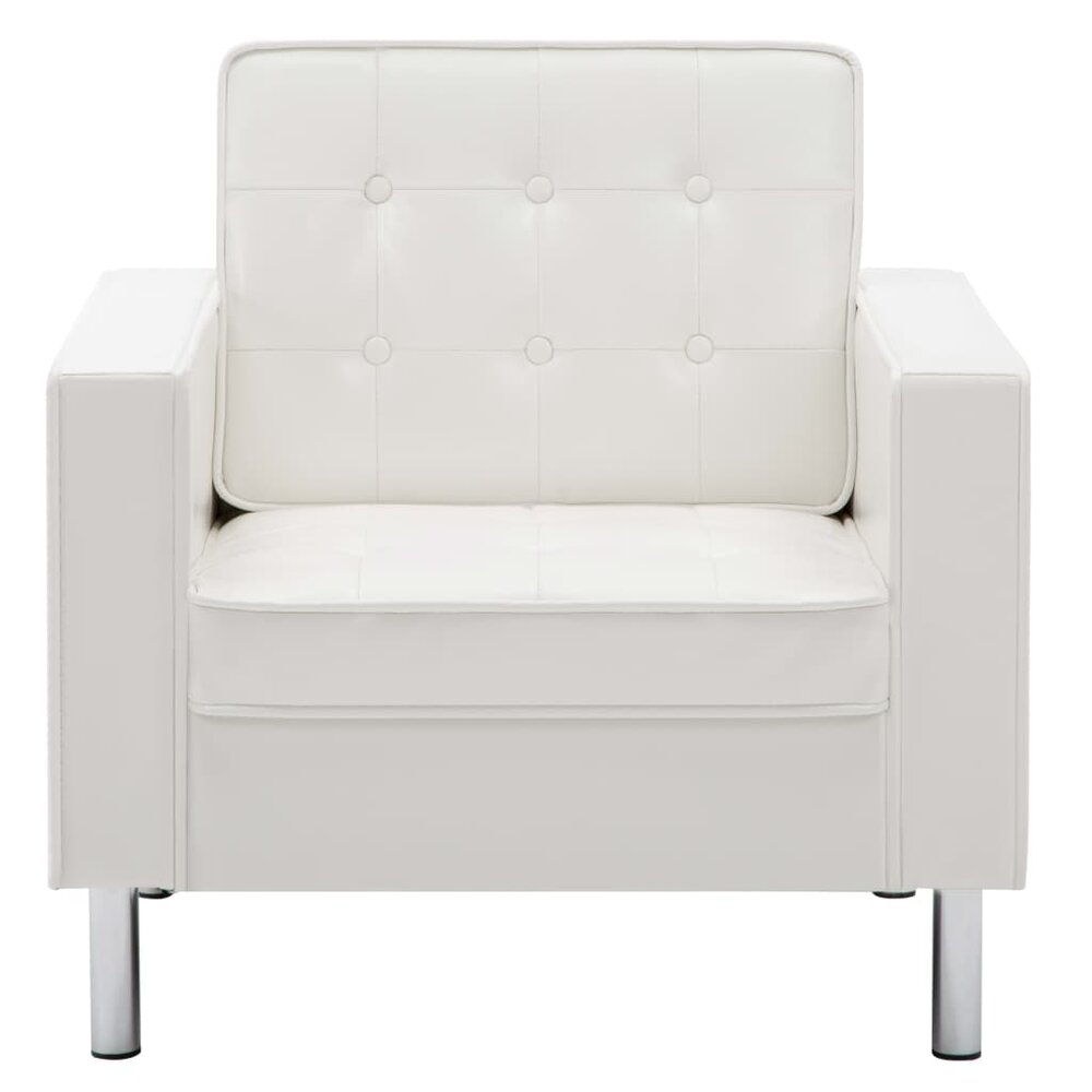 Fauteuil kunstleer wit
