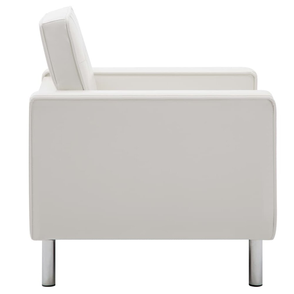 Fauteuil kunstleer wit