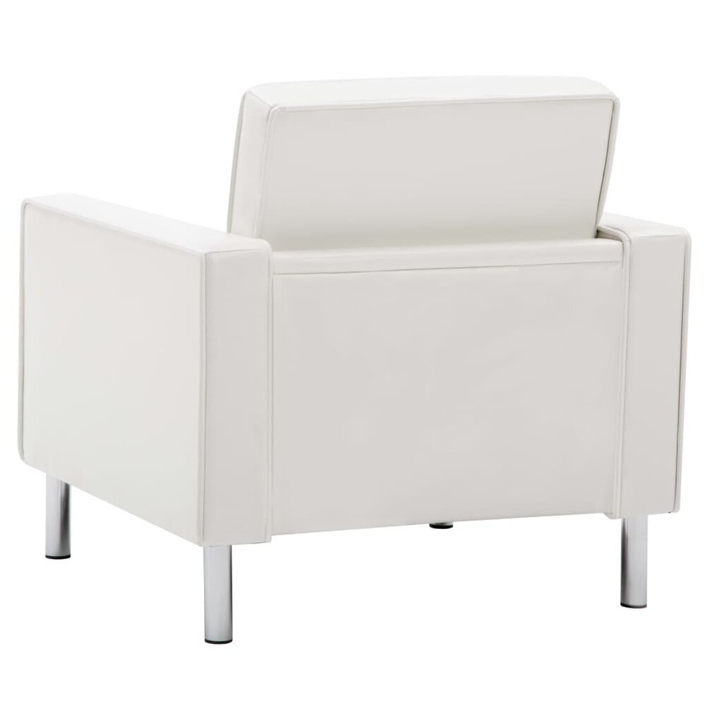 Fauteuil kunstleer wit