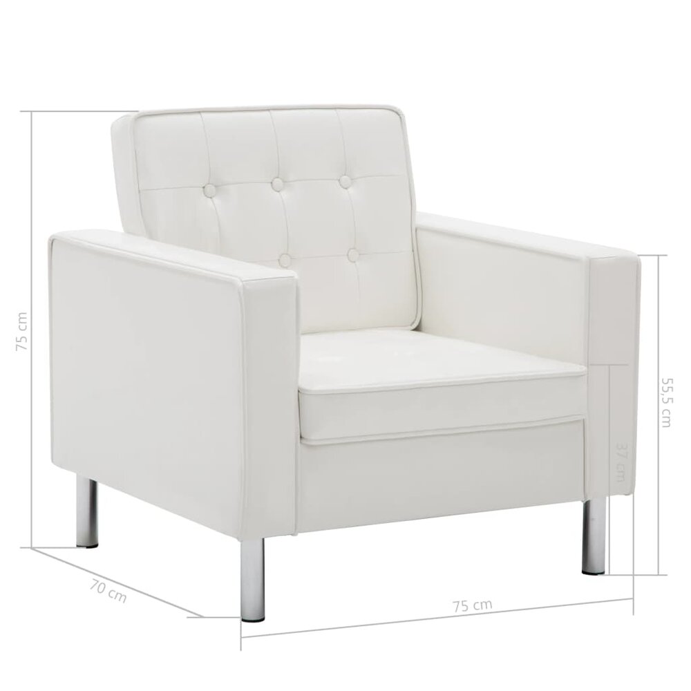 Fauteuil kunstleer wit