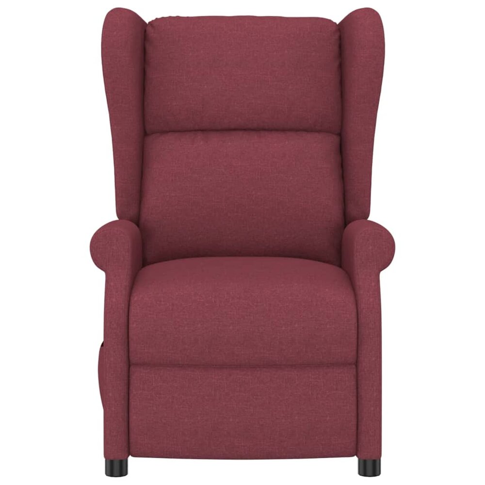 Fauteuil elektrisch verstelbaar stof wijnrood