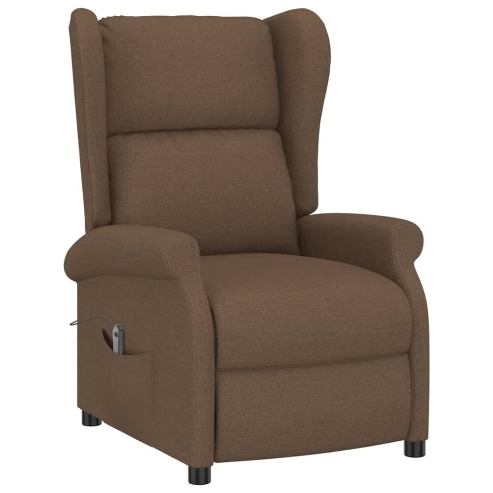 Fauteuil verstelbaar elektrisch stof bruin
