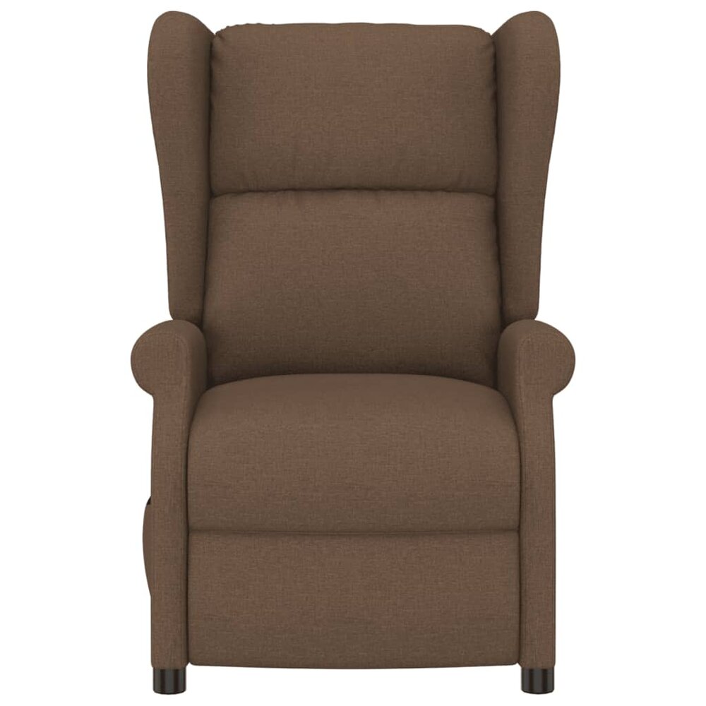 Fauteuil verstelbaar elektrisch stof bruin