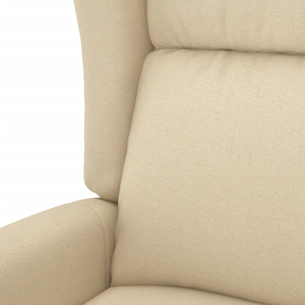 Fauteuil verstelbaar elektrisch stof cr&egrave;me