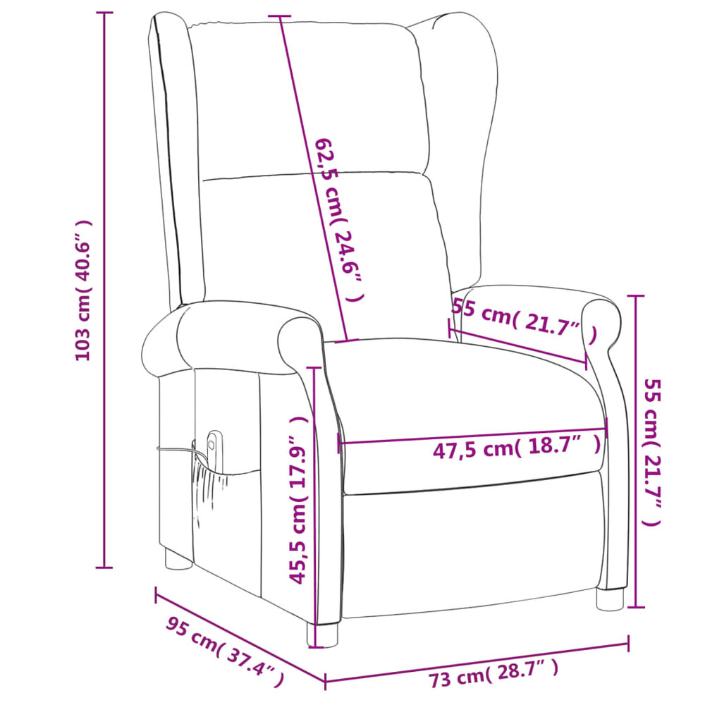 Fauteuil verstelbaar elektrisch stof cr&egrave;me