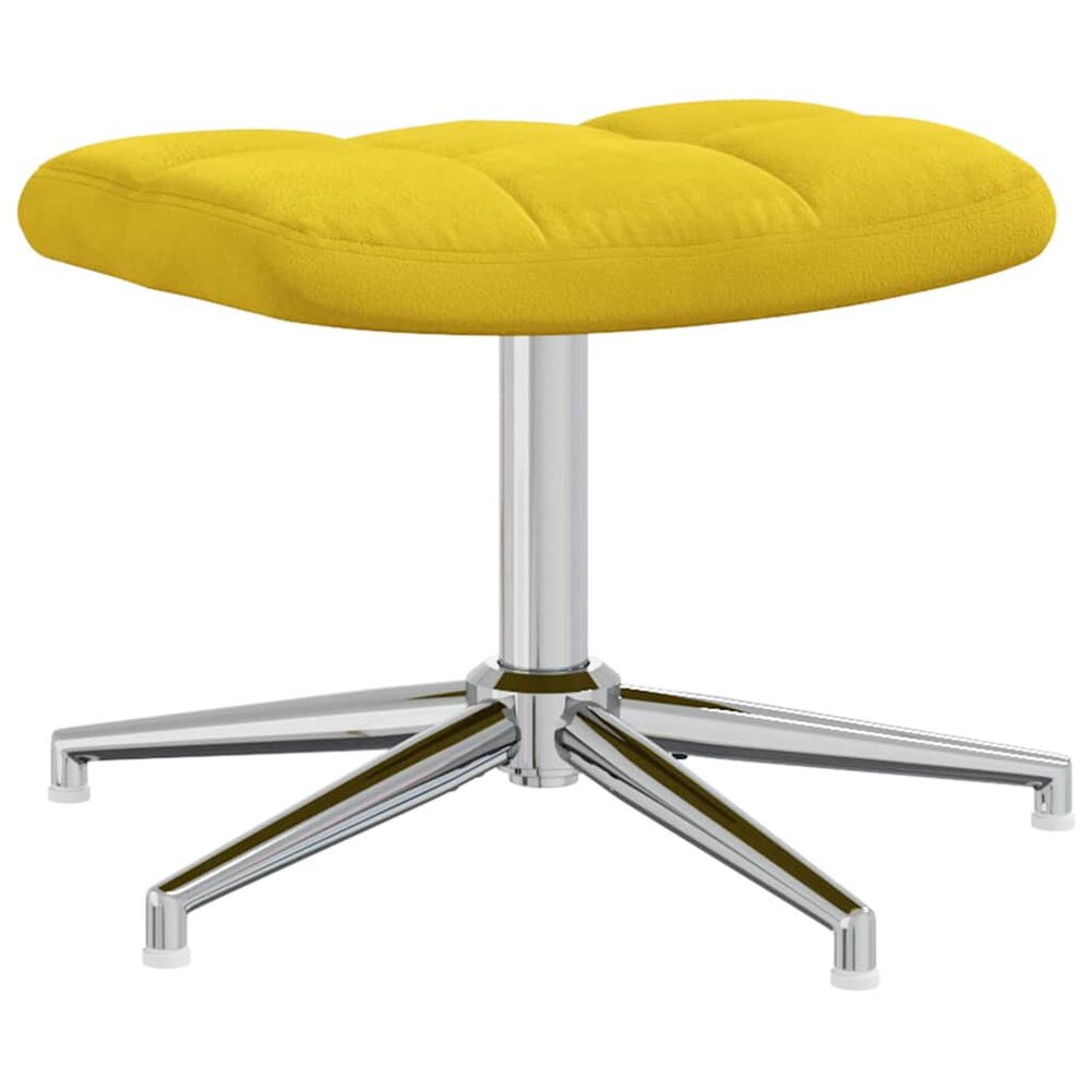 Relaxstoel met voetenbank fluweel mosterdgeel