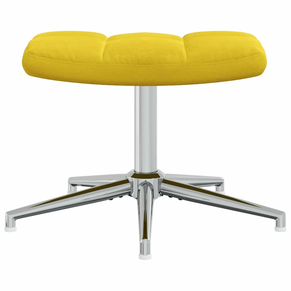 Relaxstoel met voetenbank fluweel mosterdgeel