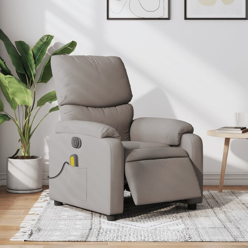 Massagestoel elektrisch verstelbaar stof taupe