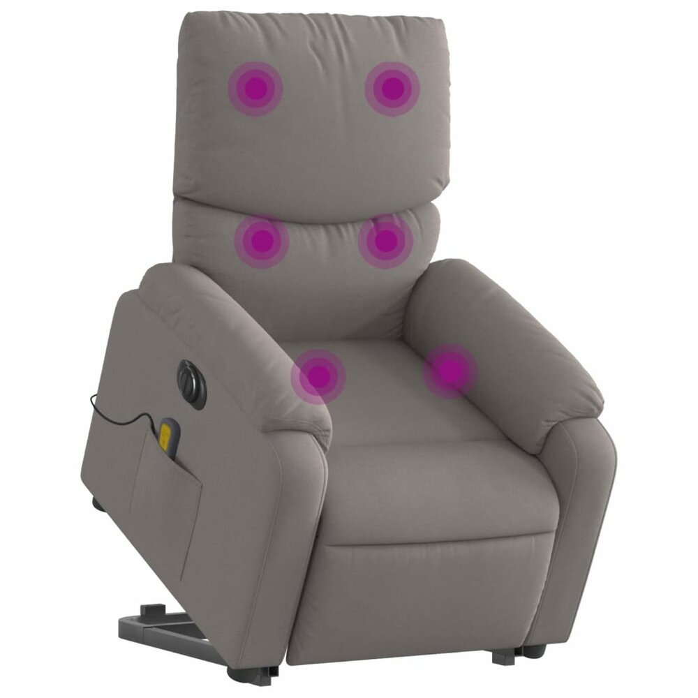 Sta-op-massagestoel elektrisch verstelbaar stof taupe