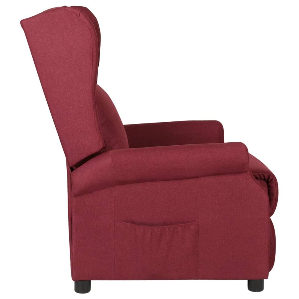 Fauteuil verstelbaar stof wijnrood