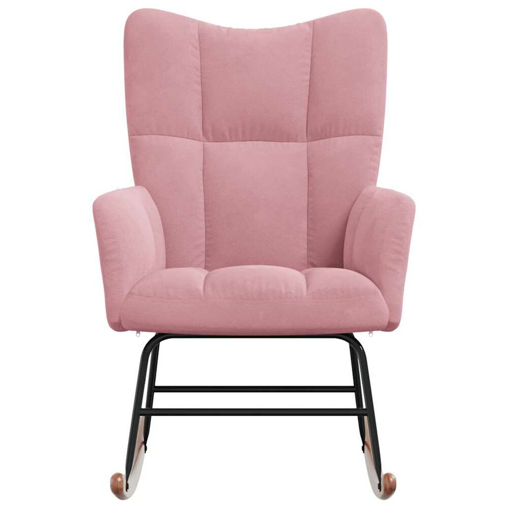 Schommelstoel fluweel roze