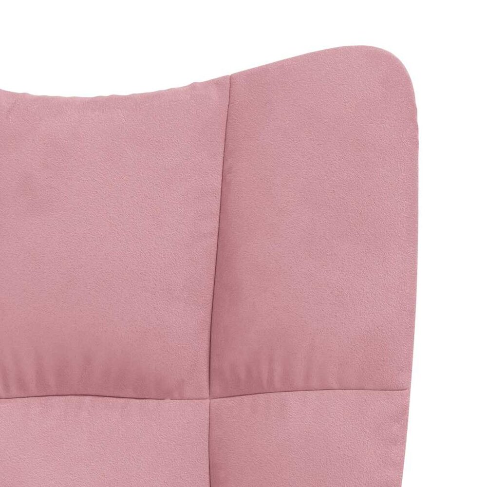 Schommelstoel fluweel roze