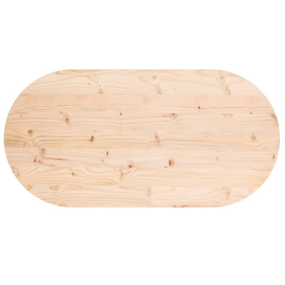 Tafelblad ovaal 110x55x2,5 cm massief grenenhout