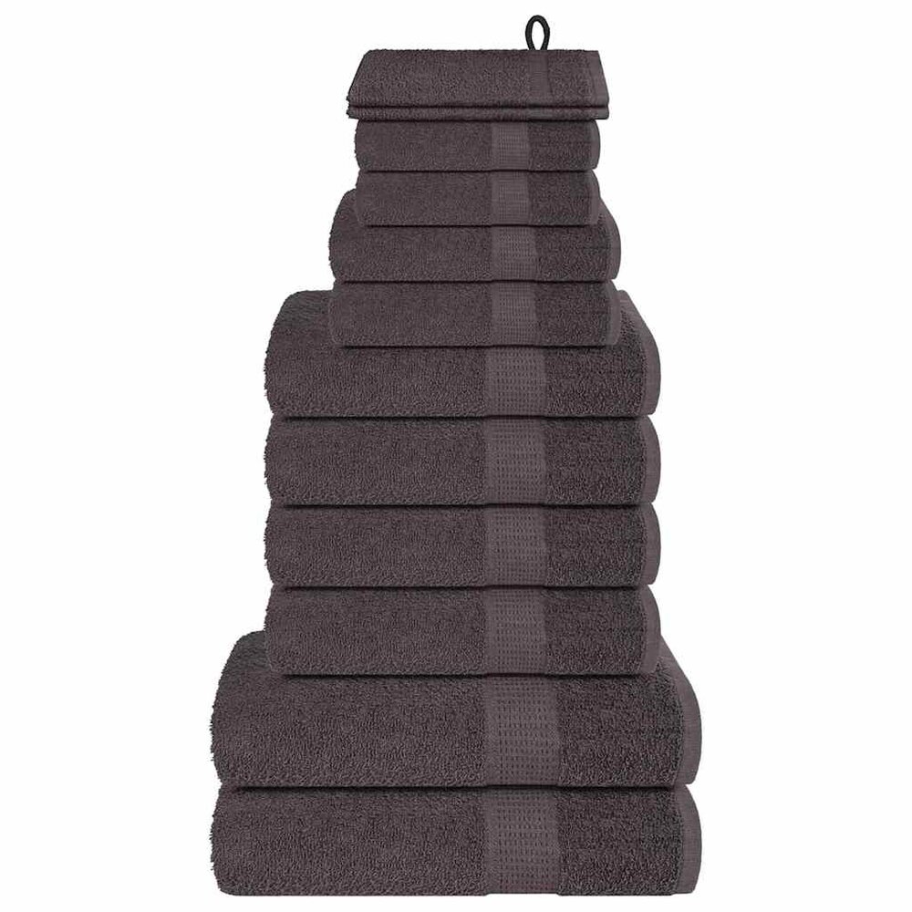 12-delige Handdoekenset 360 g/m&sup2; 100% katoen antracietkleurig