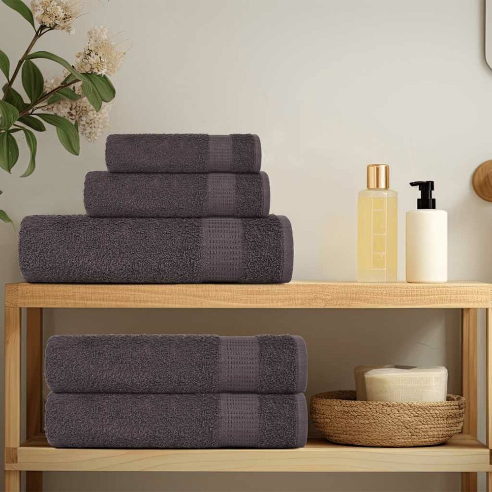 12-delige Handdoekenset 360 g/m&sup2; 100% katoen antracietkleurig