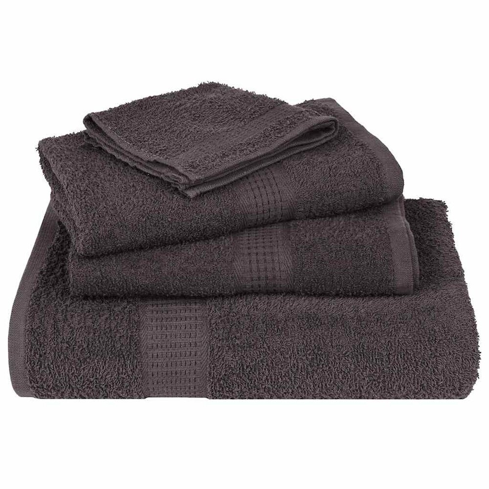 12-delige Handdoekenset 360 g/m&sup2; 100% katoen antracietkleurig