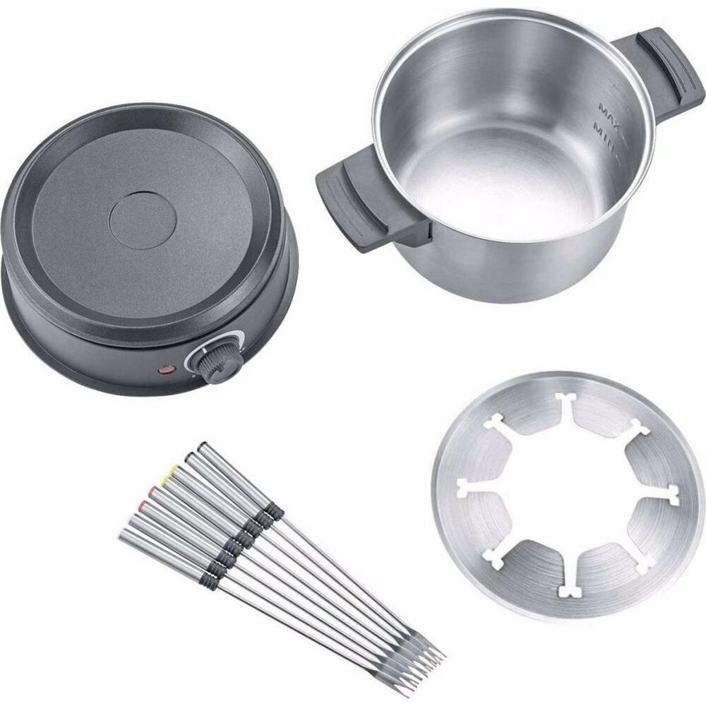 Severin Fondueset + 8 Vorkjes Rvs/Zwart