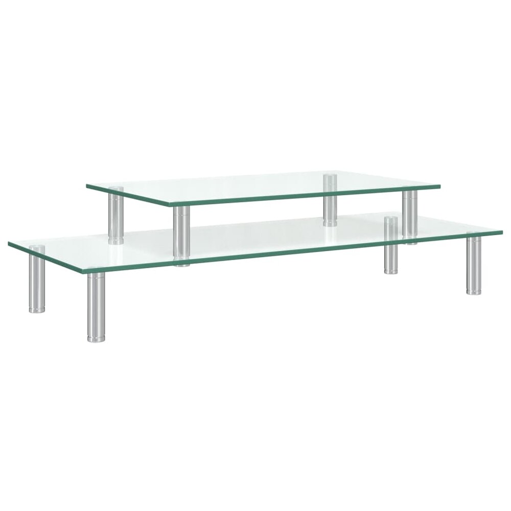 Monitorstandaard 2-laags transparant glas