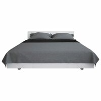 Bedsprei dubbelzijdig 220x240 cm quilt grijs en zwart