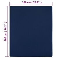 Hoeslakens 2 st jersey 180x200 cm katoen marineblauw