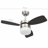 Plafondventilator met lamp afstandsbediening 76 cm donkerbruin
