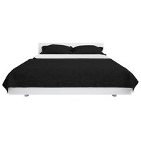 Bedsprei dubbelzijdig 170x210 cm quilt zwart en wit
