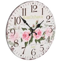 Wandklok vintage stijl 30 cm bloemen