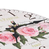 Wandklok vintage stijl 30 cm bloemen