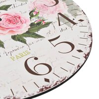 Wandklok vintage stijl 30 cm bloemen