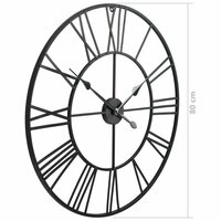 Wandklok vintage-stijl met quartz-mechanisme XXL 80 cm metaal