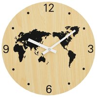 Wandklok &Oslash;30 cm bewerkt hout geel en zwart