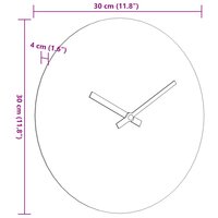 Wandklok &Oslash;30 cm bewerkt hout geel en zwart