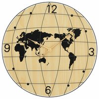 Wandklok &Oslash;50 cm bewerkt hout geel en zwart