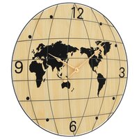 Wandklok &Oslash;50 cm bewerkt hout geel en zwart