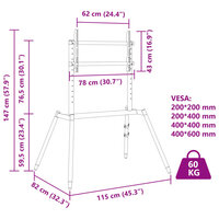 TV-standaard voor 37-86 inch scherm 60 kg Max VESA 400x600 mm