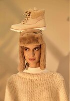 Women&#039;s Winter Boots Suede - With Shearing Details Beige 39