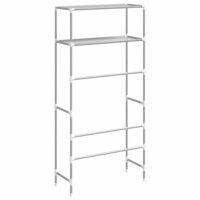 Wasmachinerek 2-laags 69x28x143 cm ijzer grijs