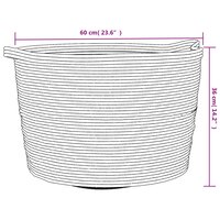 Wasmand &Oslash; 60x36 cm katoen grijs en wit