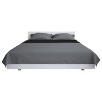 Bedsprei dubbelzijdig 170x210 cm quilt grijs en zwart